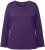 Ulla Popken Basic Round Neck Long Sleeve Slim Fit Cotton Tee Deep Violet - T-krekli - 