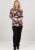 Scandinavian Caramel Flowers Blouse Purple and Brown - Apdrukāti T-krekli sievietēm - 