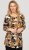 Scandinavian Caramel Flower Petals Tunic Orange and Brown - Apdrukāti T-krekli sievietēm - 