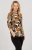 Scandinavian Caramel Flowers Blouse Orange and Brown - Apdrukāti T-krekli sievietēm -