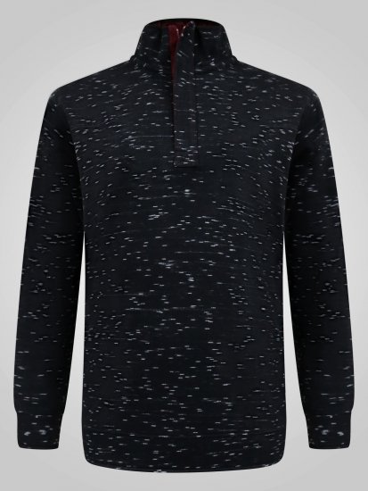 D555 Chandler Reno 1/4 Zip Neck Sweatshirt With Bear Logo Melna - Džemperi un džemperi ar kapuci - Džemperi - 2XL-14XL