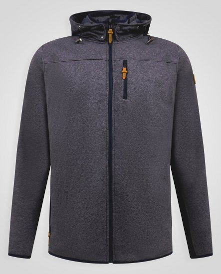 D555 Conrad Detachable Hood Bonded Fleece Zip Through Hoody Tumši zila - Džemperi un džemperi ar kapuci - Džemperi - 2XL-14XL