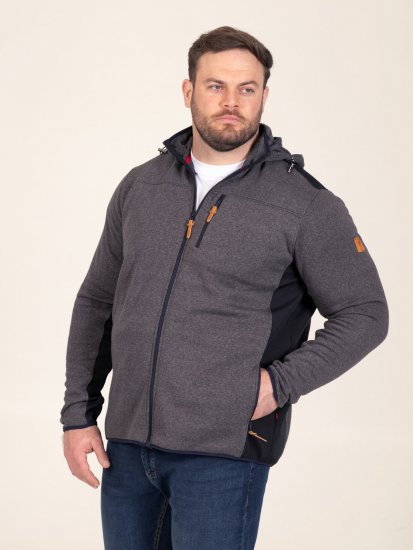D555 Conrad Detachable Hood Bonded Fleece Zip Through Hoody Tumši zila - Džemperi un džemperi ar kapuci - Džemperi - 2XL-14XL
