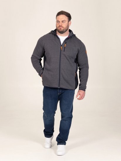 D555 Conrad Detachable Hood Bonded Fleece Zip Through Hoody TALL Tumši zila - TALL džemperi - TALL džemperi un jakas ar kapuci