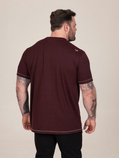 D555 Baldwin Grumpy Old Man Club Print Crew Neck T-shirt Burgundy/ Black Twist - T-krekli - T-krekli - 2XL-14XL