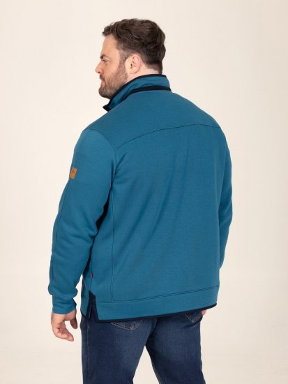 D555 Conway 1 1/4 Zip Neck Fleece Sweatshirt With Bear Logo Teal - Džemperi un džemperi ar kapuci - Džemperi - 2XL-14XL