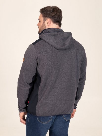 D555 Conrad Detachable Hood Bonded Fleece Zip Through Hoody TALL Tumši zila - TALL džemperi - TALL džemperi un jakas ar kapuci