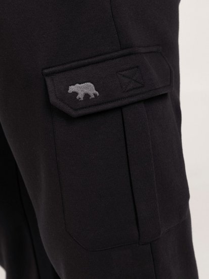D555 Dexter 1 Cargo Jogger With Bear Embroidery TALL Melna - TALL sporta bikses - TALL sporta bikses gariem vīriešiem