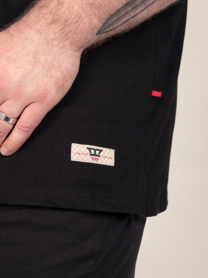 D555 Potts Jersey Polo With Jacquard Collar & Cuffs Melna - Polo krekli - Polo krekli - 2XL-8XL