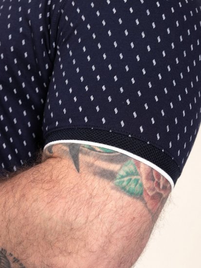 D555 Reid AOP Polo With Jacquard Collar, Pocket And Cuffs Tumši zila - Polo krekli - Polo krekli - 2XL-8XL