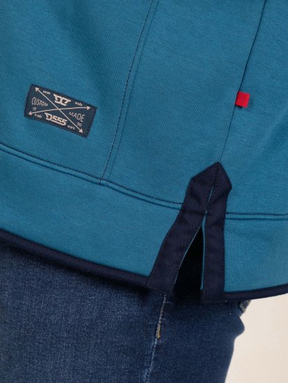 D555 Conway 1 1/4 Zip Neck Fleece Sweatshirt With Bear Logo Teal - Džemperi un džemperi ar kapuci - Džemperi - 2XL-14XL
