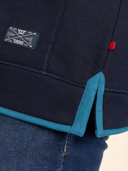 D555 Conway 2 1/4 Zip Neck Fleece Sweatshirt With Bear Logo Tumši zila - Džemperi un džemperi ar kapuci - Džemperi - 2XL-14XL