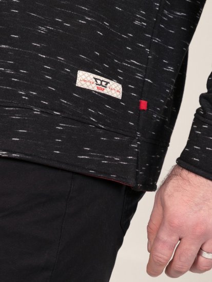 D555 Chandler Reno 1/4 Zip Neck Sweatshirt With Bear Logo Melna - Džemperi un džemperi ar kapuci - Džemperi - 2XL-14XL