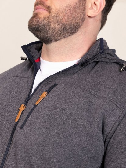 D555 Conrad Detachable Hood Bonded Fleece Zip Through Hoody Tumši zila - Džemperi un džemperi ar kapuci - Džemperi - 2XL-14XL
