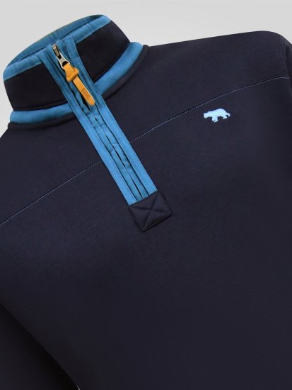 D555 Conway 2 1/4 Zip Neck Fleece Sweatshirt With Bear Logo Tumši zila - Džemperi un džemperi ar kapuci - Džemperi - 2XL-14XL