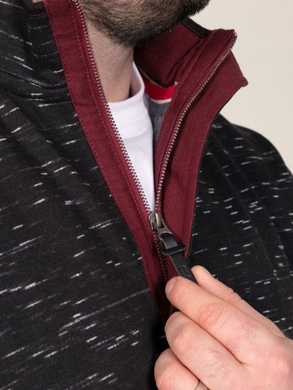 D555 Chandler Reno 1/4 Zip Neck Sweatshirt With Bear Logo Melna - Džemperi un džemperi ar kapuci - Džemperi - 2XL-14XL