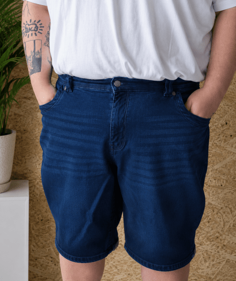 Kam Jeans Pepe Knitted Denim Shorts Random Mid Wash Blue - Šorti - Šorti - W40-W60