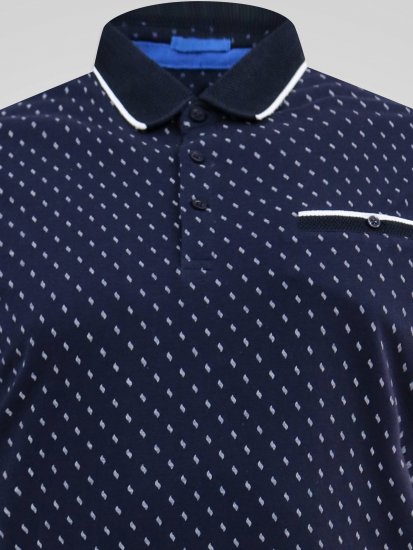 D555 Reid AOP Polo With Jacquard Collar, Pocket And Cuffs Tumši zila - Polo krekli - Polo krekli - 2XL-8XL