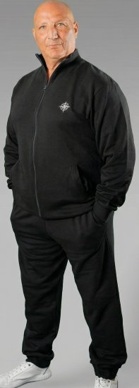 20 Nodi Mistral Tracksuit in Combed Fleece Cotton Black - Treniņtērpi - Liela izmēra Treniņtērpi vīriešiem