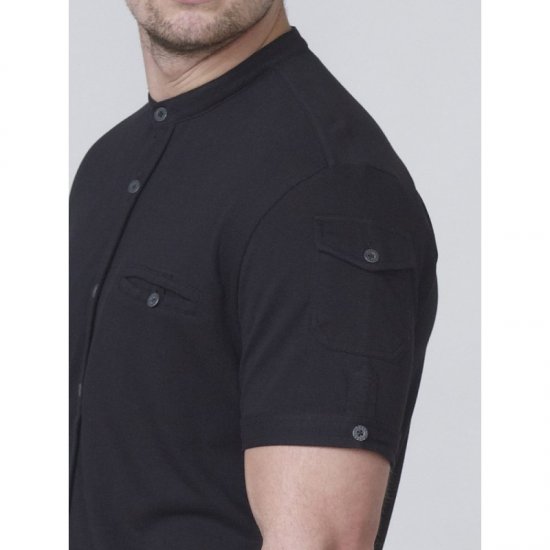 D555 Archer Collarless Shirt Black - Krekli - Krekli - 2XL-8XL