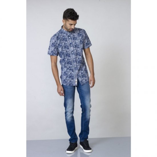 D555 Sheldon Hawaii Shirt Navy - Krekli - Krekli - 2XL-8XL