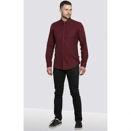 D555 Dawson Textured Shirt Dark Red - Krekli - Krekli - 2XL-8XL