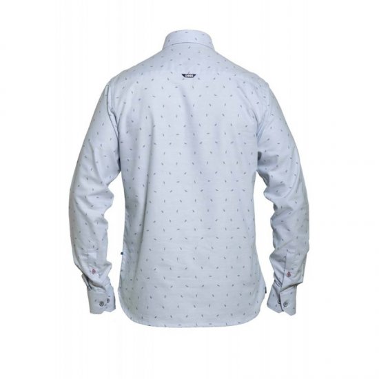 D555 Addington Printed Oxford Shirt Blue - Krekli - Krekli - 2XL-8XL