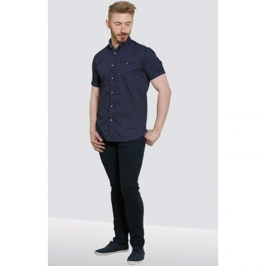 D555 Barrington Short Sleeve Shirt Navy - Krekli - Krekli - 2XL-8XL