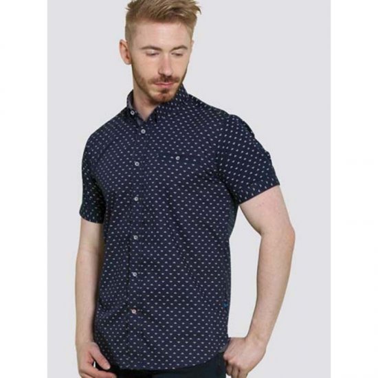 D555 Barrington Short Sleeve Shirt Navy - Krekli - Krekli - 2XL-8XL