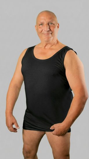 20 Nodi Crew Neck Tank Top in Combed Cotton Jersey Black - Apakškrekli - 