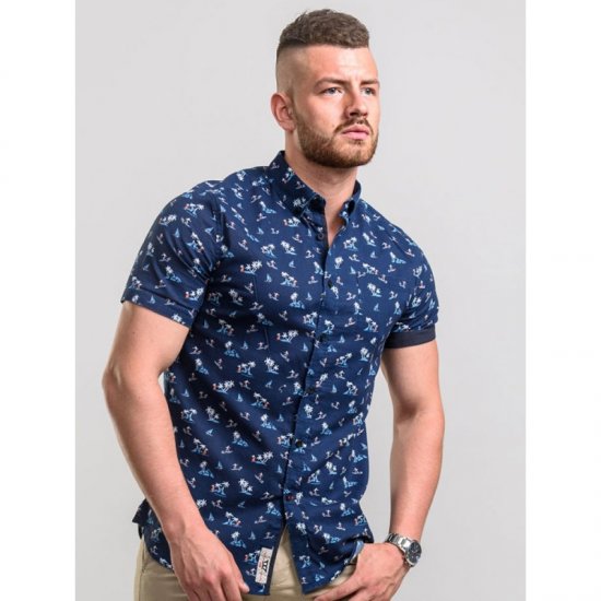 D555 Davian Hawaii Shirt Navy - Krekli - Krekli - 2XL-8XL