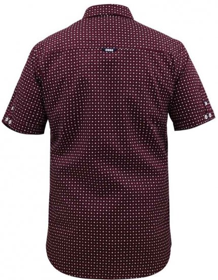 D555 Hillcrest S/S Micro Ao Print Shirt Burgundy - Krekli - Krekli - 2XL-8XL