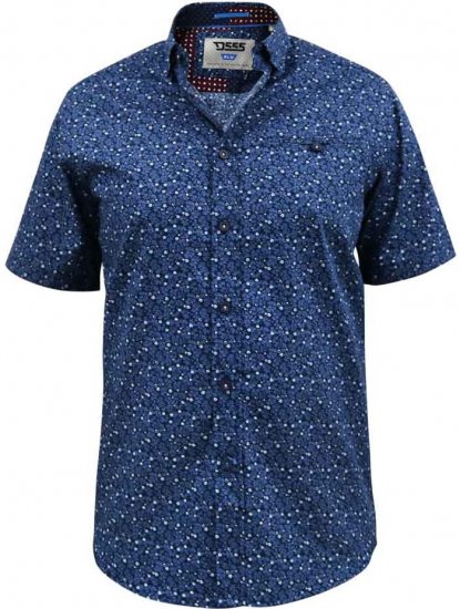 D555 Tristain S/S Floral Ao Print Shirt Navy - Krekli - Krekli - 2XL-8XL