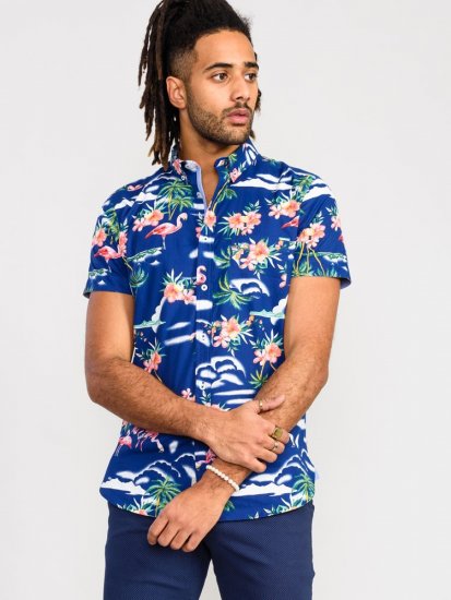 D555 Durham Flamingo Hawaiian Ao Print Shirt - Krekli - Krekli - 2XL-8XL