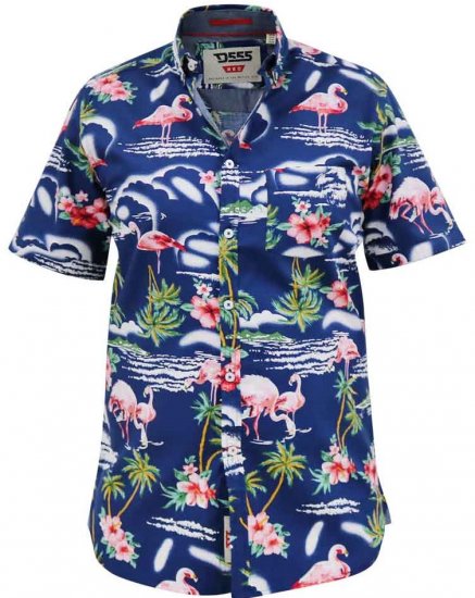 D555 Durham Flamingo Hawaiian Ao Print Shirt - Krekli - Krekli - 2XL-8XL