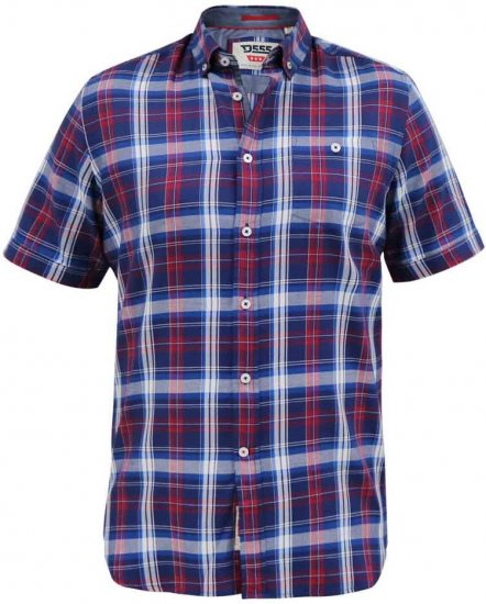 D555 Portland Check Button Down Collar S/S Shirt - Krekli - Krekli - 2XL-8XL