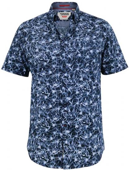 D555 Padbury Floral Ao Printed S/S Shirt Navy - Krekli - Krekli - 2XL-8XL