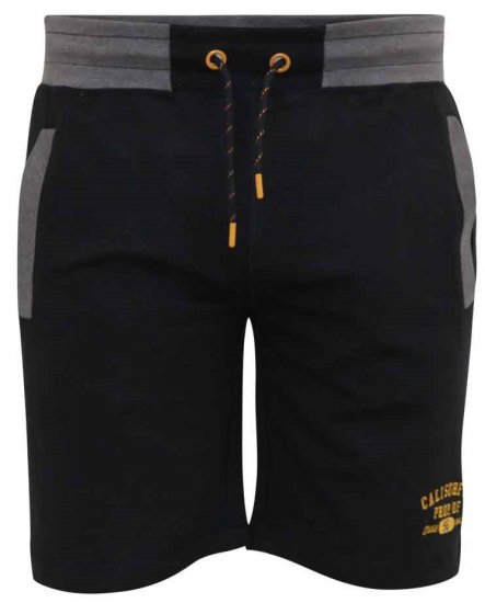 D555 Sutton Elasticated Waist Shorts With Embroidery Black - Sporta bikses un šorti - Sporta bikses un Sporta šorti - 2XL-12XL