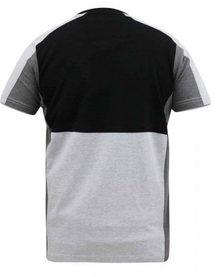 D555 Felix Couture Crew Neck Cut And Sew T-Shirt Black/Charcoal - T-krekli - T-krekli - 2XL-14XL