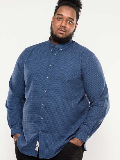 D555 Melbourne Gingham Check Long Sleeve Button Down Shirt - Krekli - Krekli - 2XL-8XL