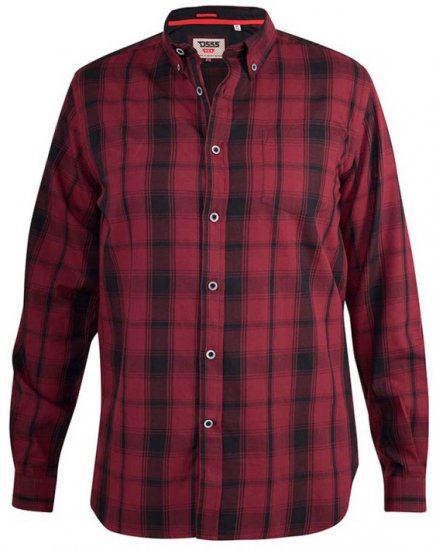 D555 Benalla Check Long Sleeve Button Down Shirt - Krekli - Krekli - 2XL-8XL