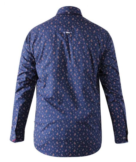 D555 Edmund AOP Shirt Navy - Krekli - Krekli - 2XL-8XL