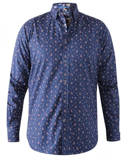 D555 Edmund AOP Shirt Navy - Krekli - Krekli - 2XL-8XL