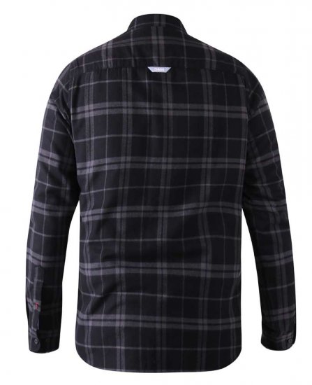 D555 Harwich Flannel Check Shirt Black - Krekli - Krekli - 2XL-8XL