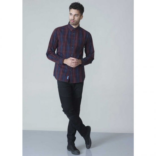 D555 Grady Long Sleeve Check Shirt - Krekli - Krekli - 2XL-8XL
