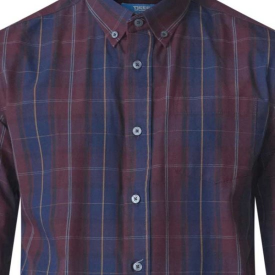 D555 Grady Long Sleeve Check Shirt - Krekli - Krekli - 2XL-8XL