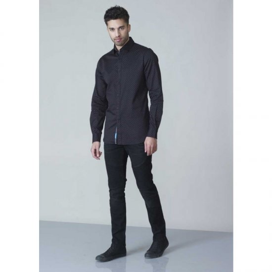 D555 Jahine Long Sleeve Printed Shirt Black - Krekli - Krekli - 2XL-8XL
