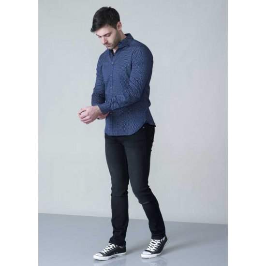 D555 Lavar Long Sleeve Diamond Printed Shirt - Krekli - Krekli - 2XL-8XL