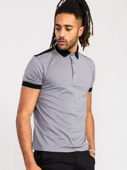 D555 Prinstead Pique Polo Shirt Grey - Polo krekli - Polo krekli - 2XL-8XL