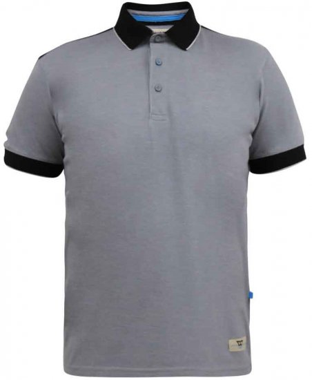 D555 Prinstead Pique Polo Shirt Grey - Polo krekli - Polo krekli - 2XL-8XL